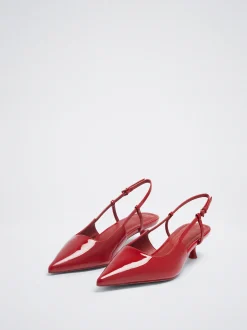 Patent Finish Slingback High Heel Shoes|Parfois Online
