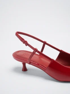 Patent Finish Slingback High Heel Shoes|Parfois Online