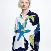 Printed Loose-Fitting Shirt|Parfois Fashion