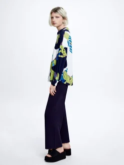 Printed Loose-Fitting Shirt|Parfois Fashion