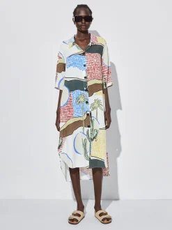 Printed Shirt Dress|Parfois New