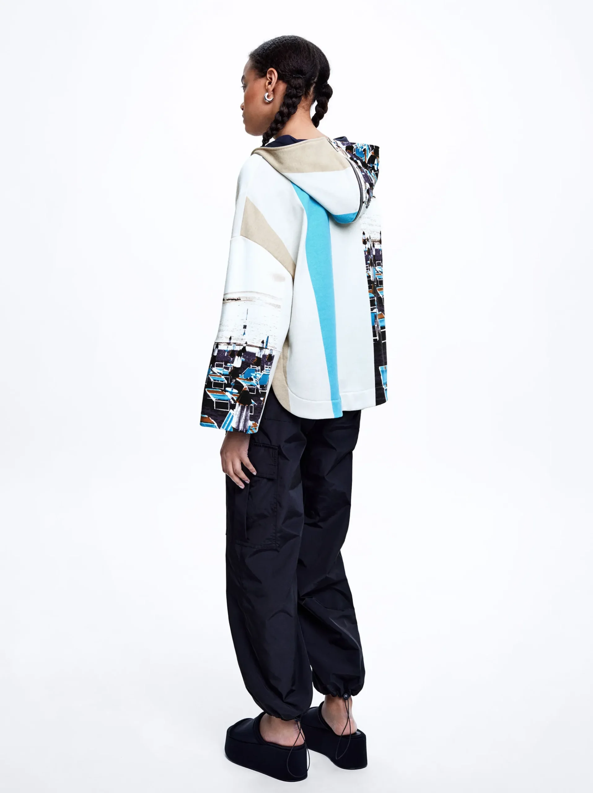 Printed Sweater With Hood|Parfois Shop