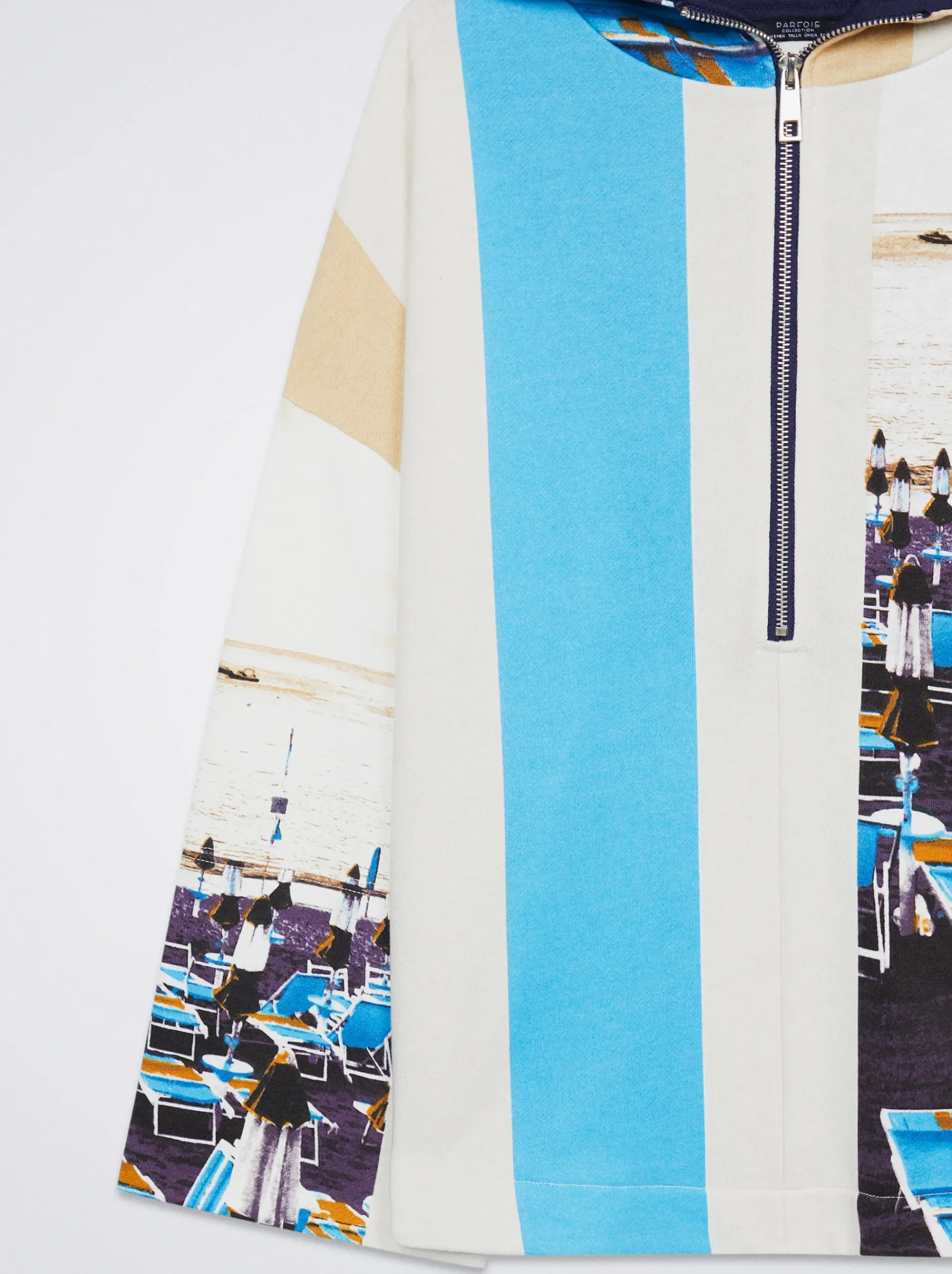 Printed Sweater With Hood|Parfois Shop