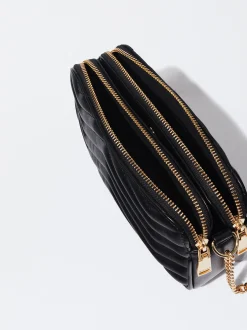 Quilted Crossbody Bag With Chain|Parfois Cheap