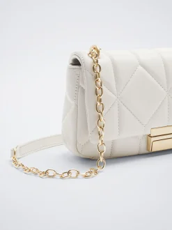 Quilted Crossbody Bag With Chain|Parfois Online