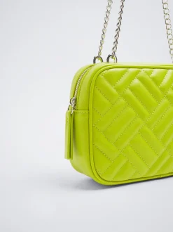 Quilted Crossbody Bag With Chain|Parfois Store