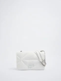 Quilted Crossbody Bag With Chain|Parfois Discount