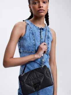 Quilted Crossbody Bag With Chain|Parfois Hot