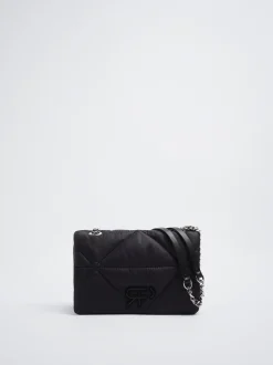 Quilted Crossbody Bag With Chain|Parfois Hot