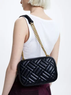 Quilted Crossbody Bag With Chain|Parfois Online