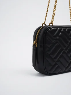 Quilted Crossbody Bag With Chain|Parfois Online