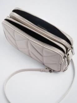 Quilted Crossbody Bag With Chain|Parfois Hot