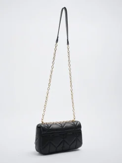 Quilted Crossbody Bag With Chain|Parfois Outlet