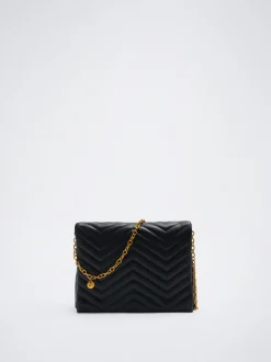 Quilted Crossbody Bag With Chain|Parfois Cheap