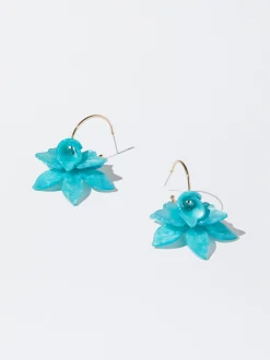Resin Flower Hoop Earrings|Parfois Fashion