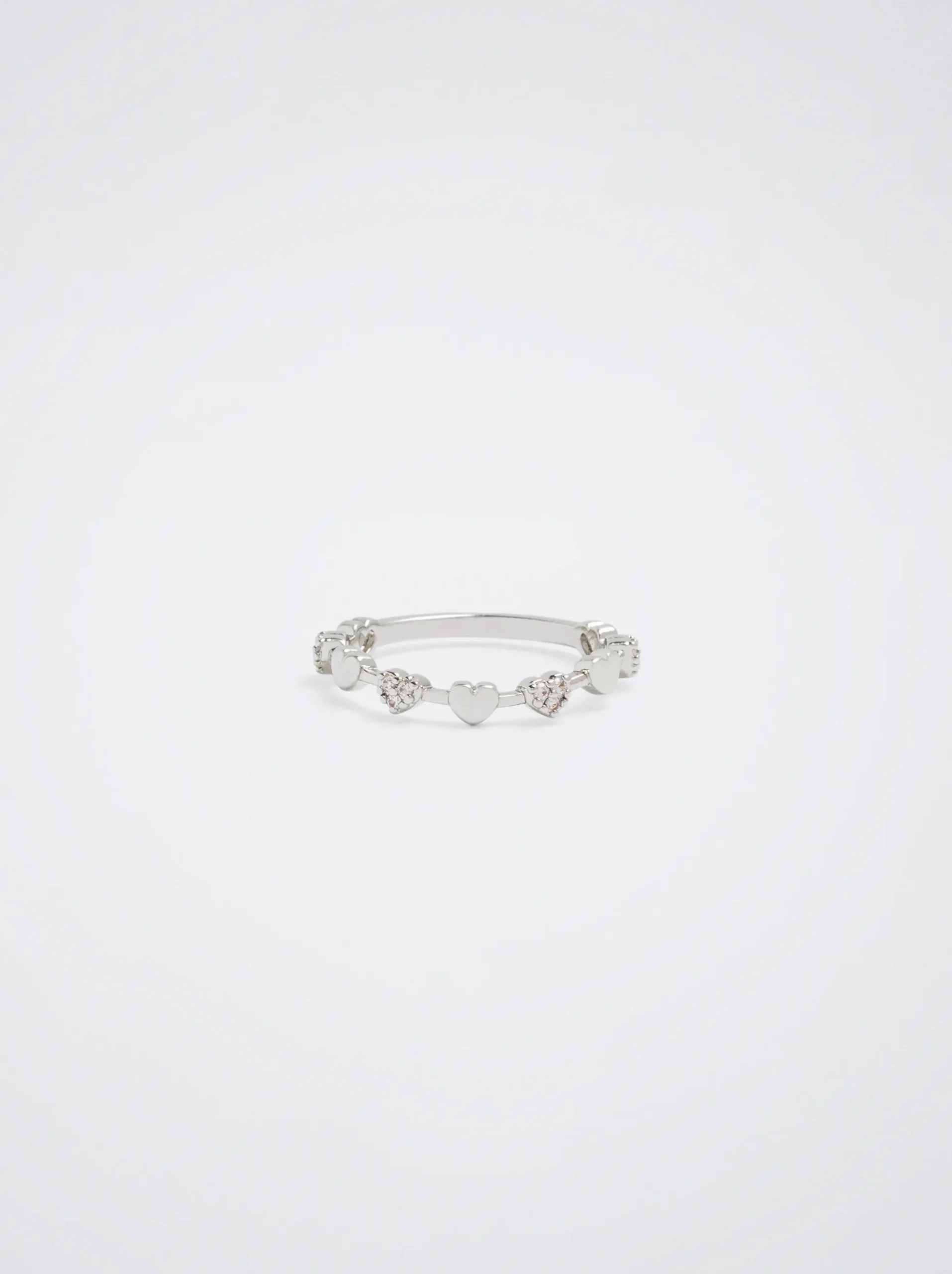 Ring With Hearts And Zirconia|Parfois Flash Sale