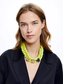 Rubber Necklace With Heart|Parfois Flash Sale