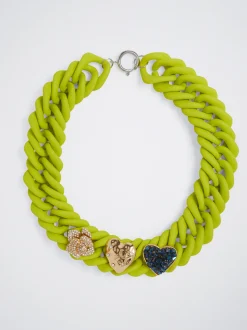 Rubber Necklace With Heart|Parfois Flash Sale