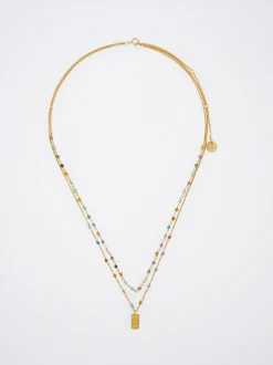 Set Of 925 Silver Necklaces With Semiprecious Stone|Parfois Online