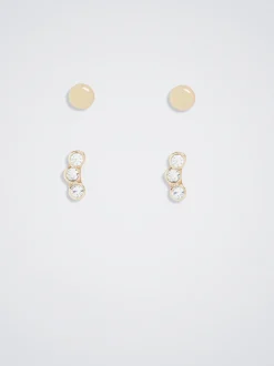Set Of Earrings With Crystals|Parfois Best Sale