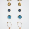 Set Of Earrings With Crystals And Resin|Parfois Sale