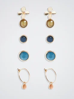 Set Of Earrings With Crystals And Resin|Parfois Sale