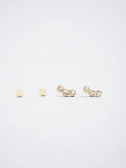 Set Of Earrings With Crystals|Parfois Flash Sale