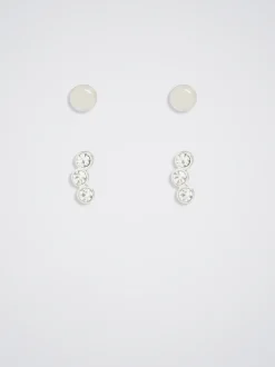 Set Of Earrings With Crystals|Parfois Sale