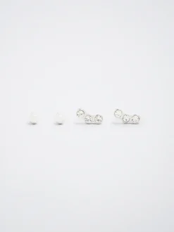 Set Of Earrings With Crystals|Parfois Sale