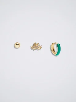 Set Of Earrings With Cubic Zirconia|Parfois New
