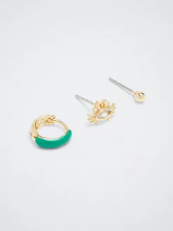 Set Of Earrings With Cubic Zirconia|Parfois New