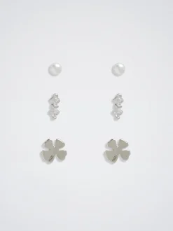 Set Of Earrings With Cubic Zirconia|Parfois Cheap