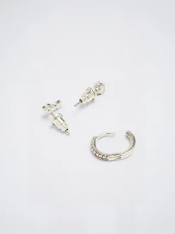 Set Of Earrings With Cubic Zirconia|Parfois Hot