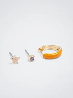 Set Of Earrings With Cubic Zirconia|Parfois Sale