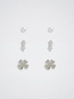 Set Of Earrings With Cubic Zirconia|Parfois Online