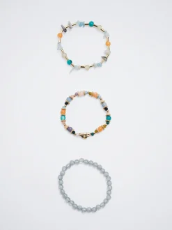 Set Of Elastic Bracelets With Stone|Parfois Clearance