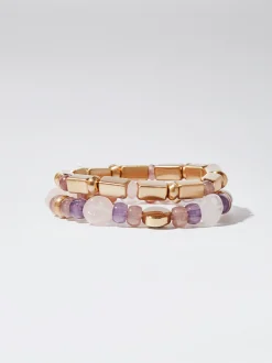 Set Of Elastic Bracelets With Stone|Parfois New