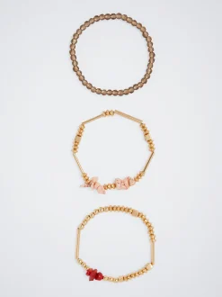 Set Of Elastic Bracelets With Stone|Parfois Best