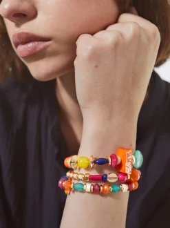 Set Of Elastic Bracelets With Stone|Parfois New