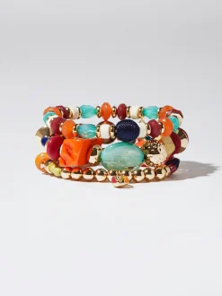 Set Of Elastic Bracelets With Stone|Parfois New