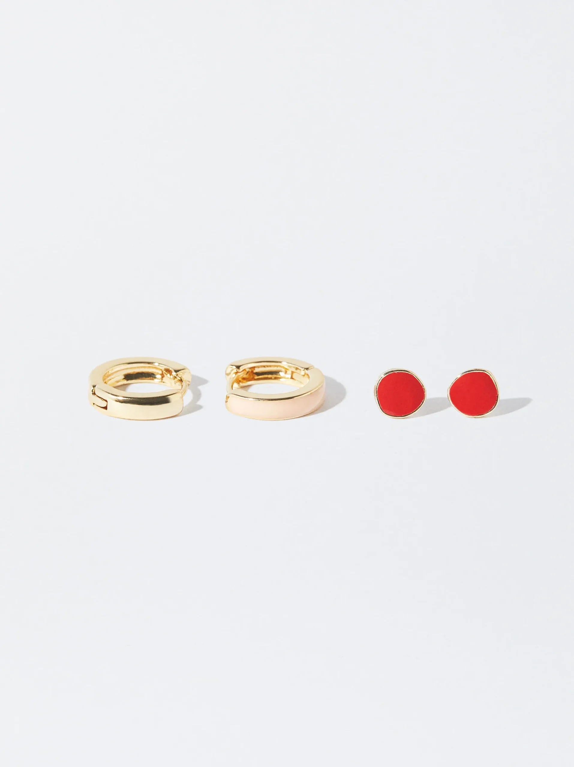 Set Of Enamel Earrings|Parfois Flash Sale