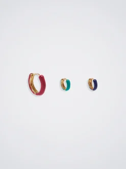 Set Of Enamel Hoops|Parfois Fashion