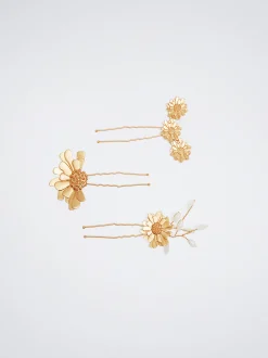 Set Of Hair Combs With Flowers|Parfois Outlet