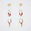 Set Of Hoop Earrings With Heart|Parfois New