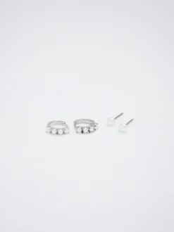 Set Of Hoop Earrings With Pearls|Parfois Hot