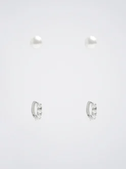 Set Of Hoop Earrings With Pearls|Parfois New