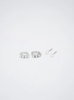 Set Of Hoop Earrings With Pearls|Parfois New