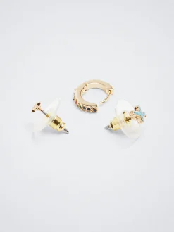 Set Of Hoops With Charms And Zirconia|Parfois Outlet