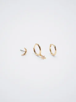 Set Of Hoops With Charms And Zirconia|Parfois Online