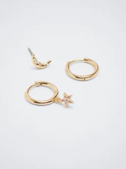 Set Of Hoops With Charms And Zirconia|Parfois Online
